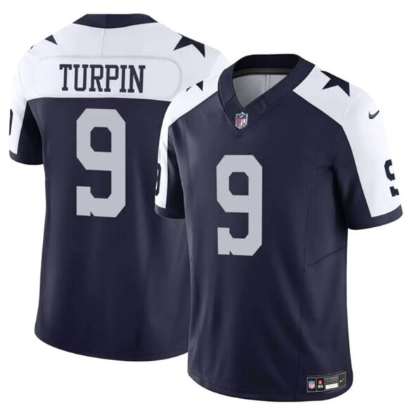 Mens Youths Kids Womens 9 KaVontae Turpin Navy White Vapor Jersey Stitched
